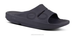 Black Matte OOFOS Women's OOahh Sport Slide Sandal 404R44