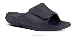 Matte Black OOFOS Men's OOahh Sport Flex Sandal 404R129